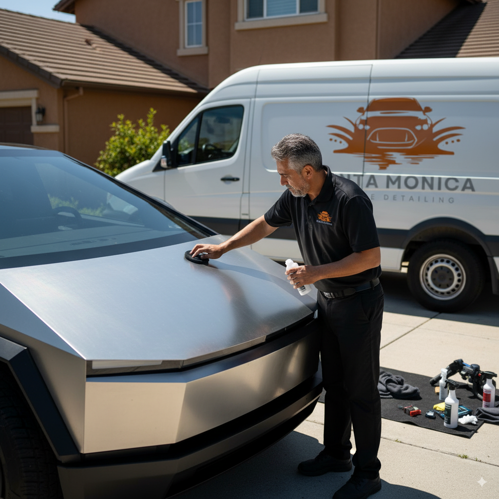 Tesla Cybertruck Mirror Finish in Culver City