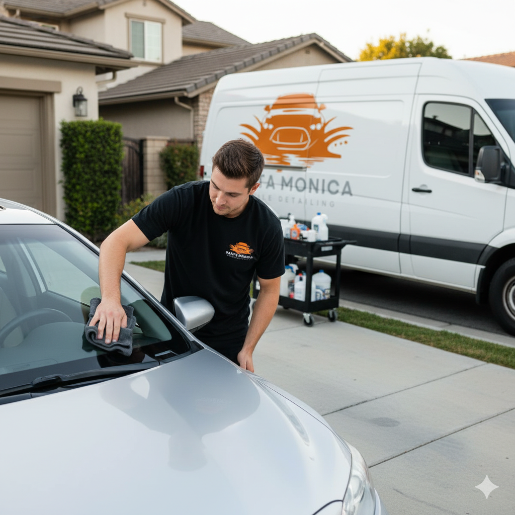 Ceramic coating service providing long term shine and scratch resistance in Santa Monica